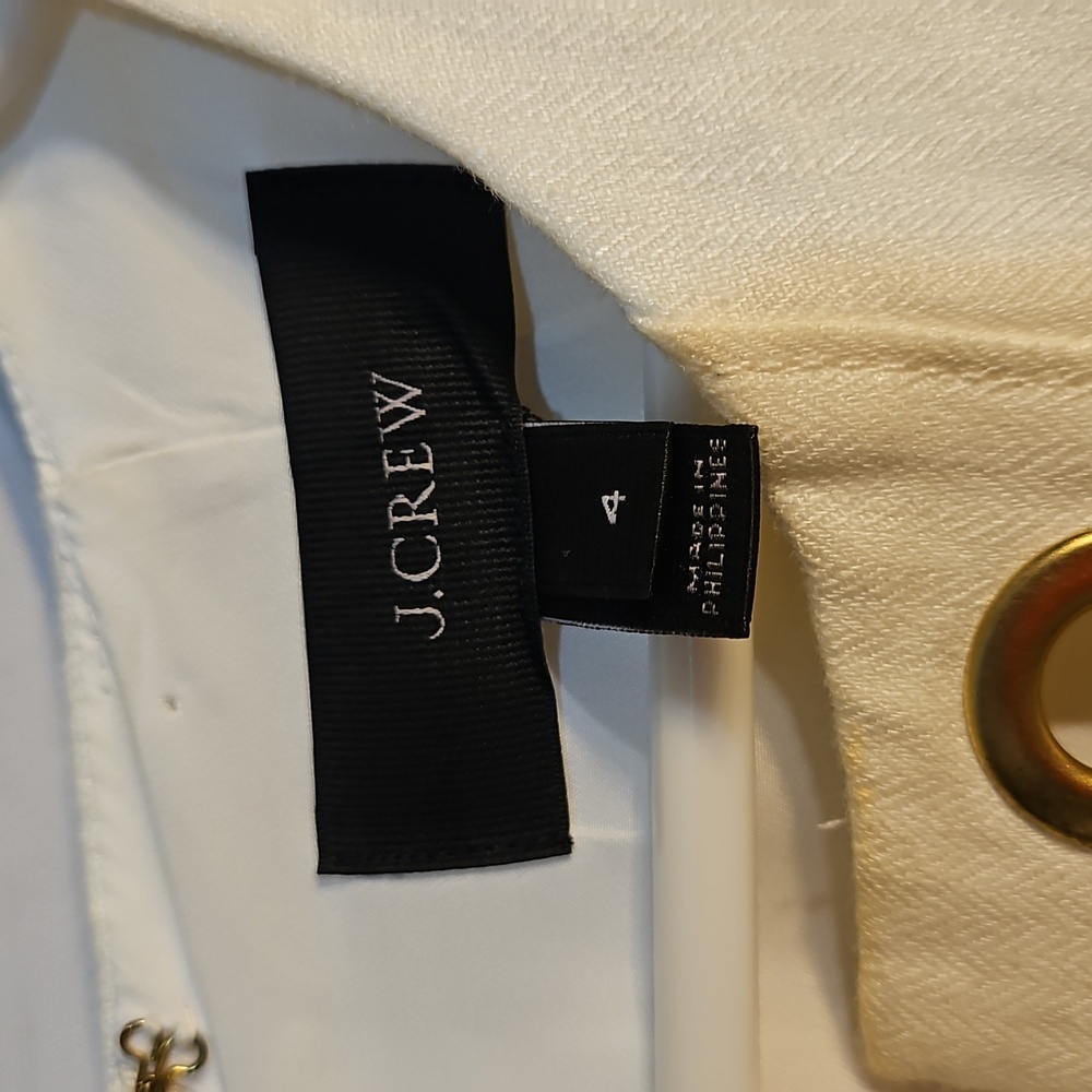 J.Crew Cream Sleeveless Dress with Gold Button Accents - Picture 5 of 8